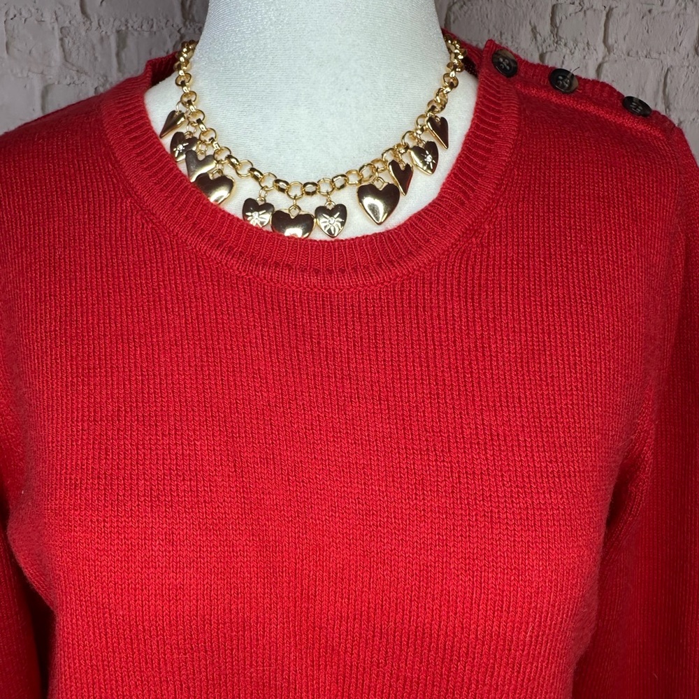GAP Vibrant Red Crew Neck Sweater large - Picture 3 of 6